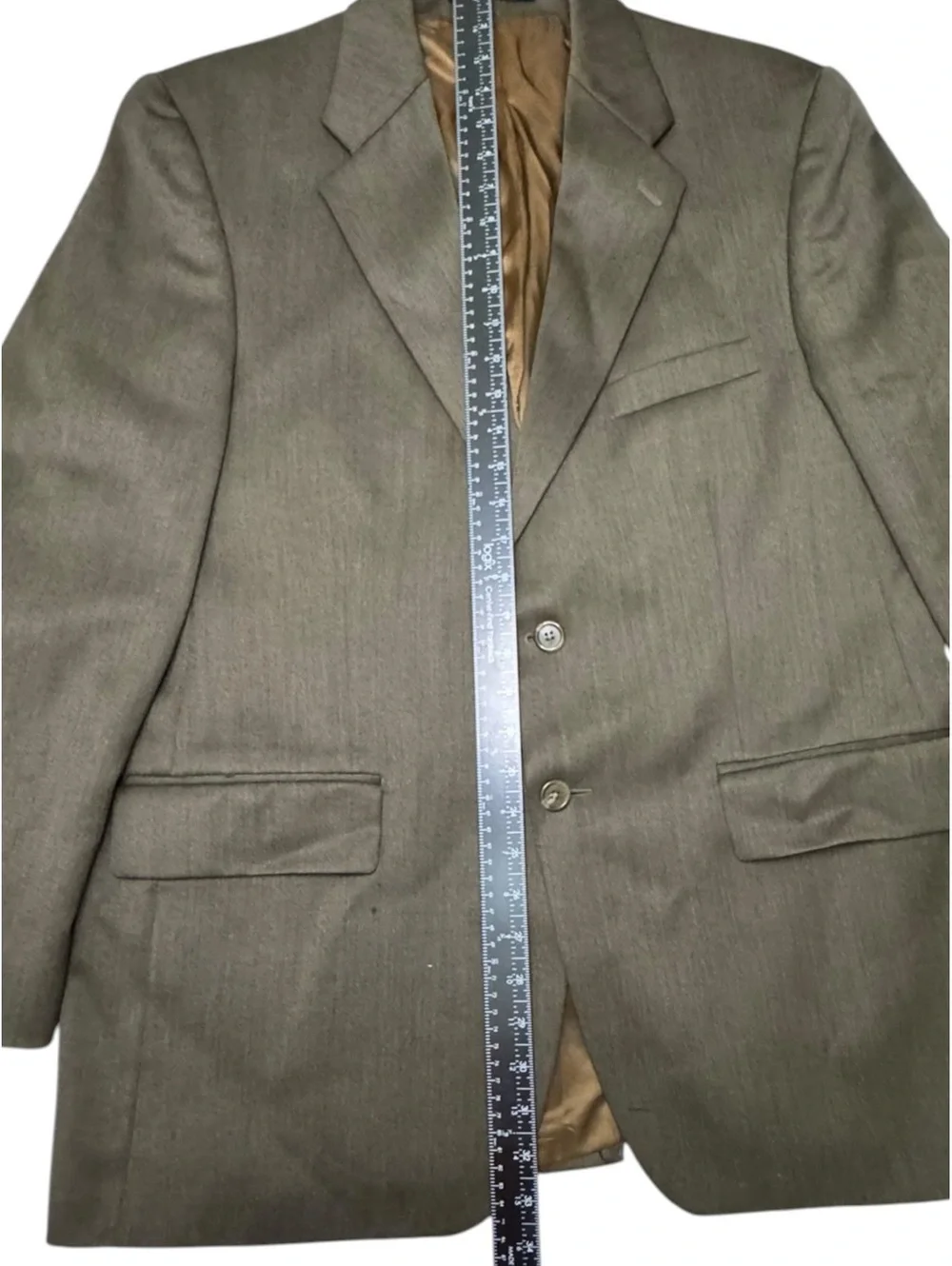 Chaps Ralph Lauren 42R Olive Green 100% Wool Sport Coat Blazer Made Canada